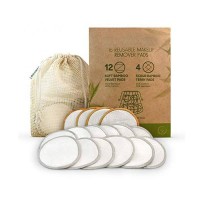 Reusable Cotton Rounds New Upgraded 3 Layers Organic Bamboo Cotton Washable Cloth With Pads