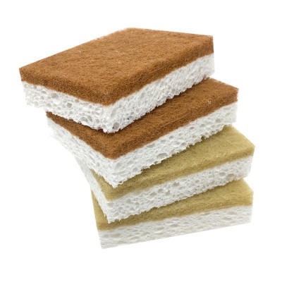 Natural Plant Scrub Sponge Palm Fiber Scrubbing with Biodegradable pads Sponges Durable Kitchen Scrubber