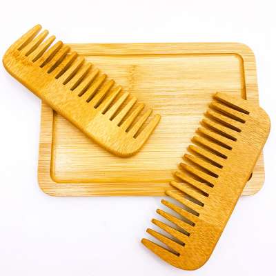 Eco friendly Beard Hair Comb Natural Massage Grooming Wooden Bass Brushes No Static Wide Tooth Hair Bamboo Comb