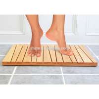 nature wooden bamboo bath accessory set and bamboo bath shower mat